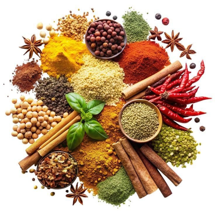 Traditional Indian spices used in authentic Karnataka cuisine preparation